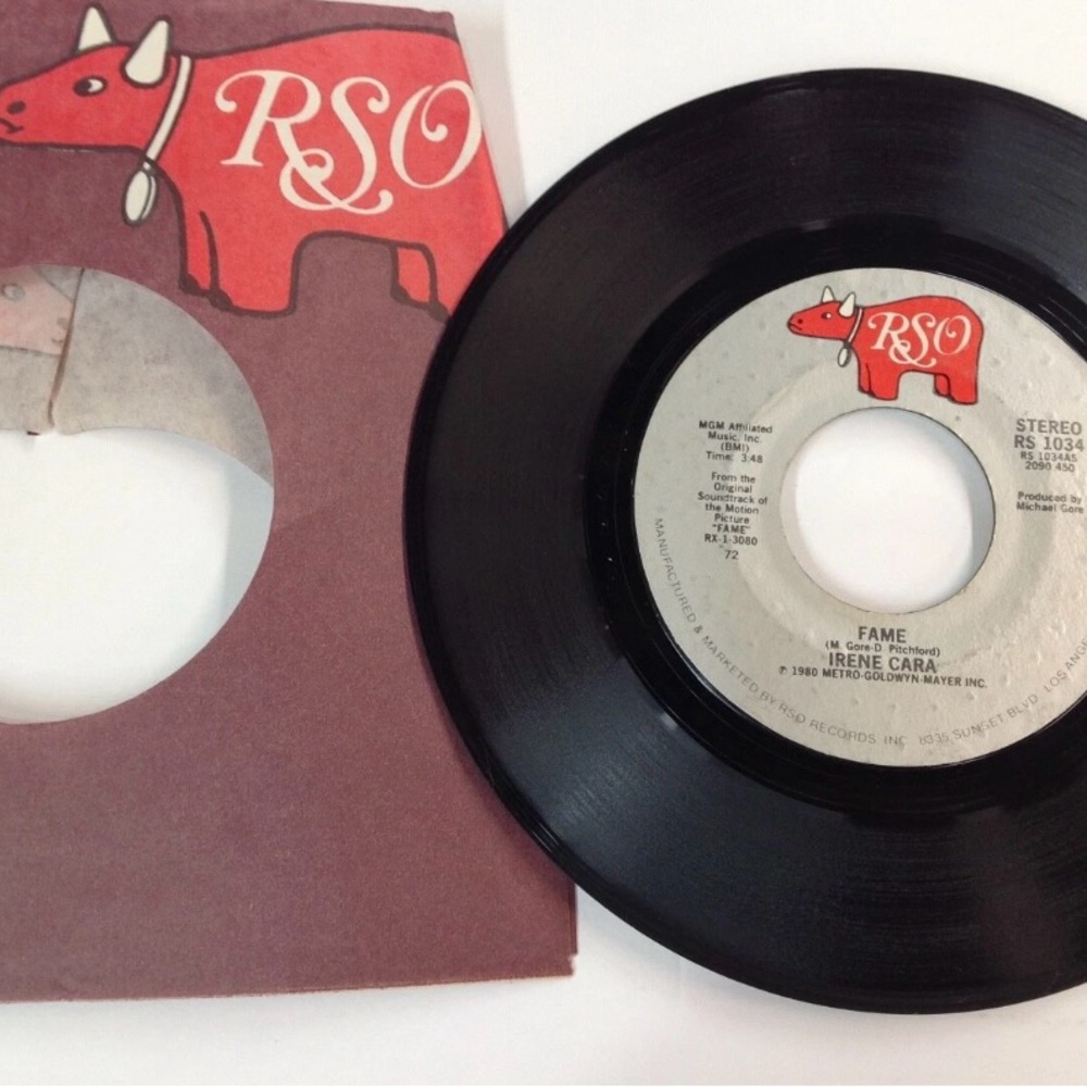 Irene Cara Fame Vinyl 45 RPM  Contemporary Gospel Chorus Original Record RSO